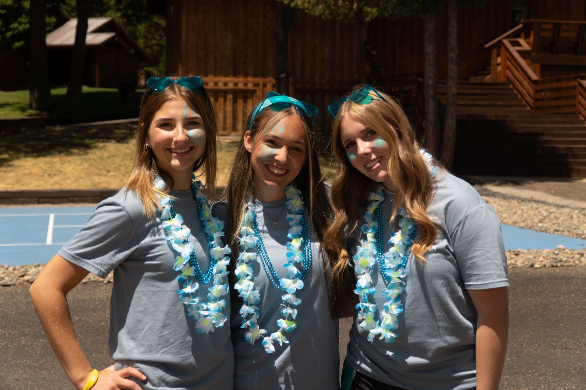 three teenage girls