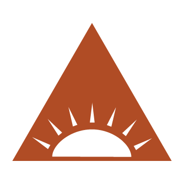 triangle icon with sun imprint