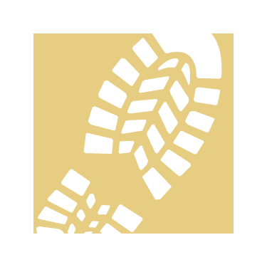 shoe imprint on yellow background