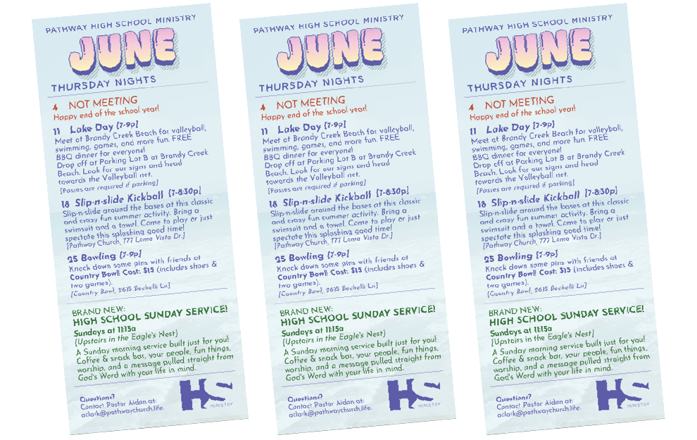 Calendar of events