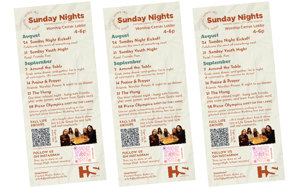 Calendar of events