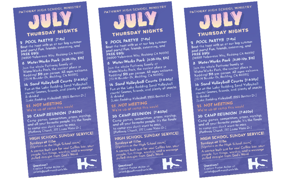 Calendar of events