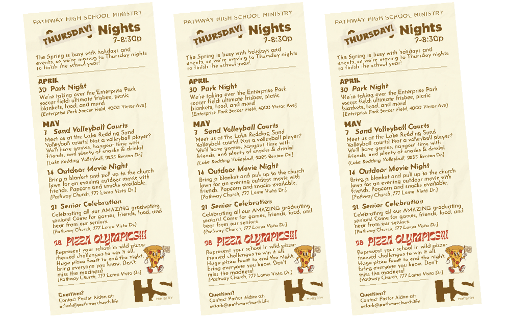 Calendar of events