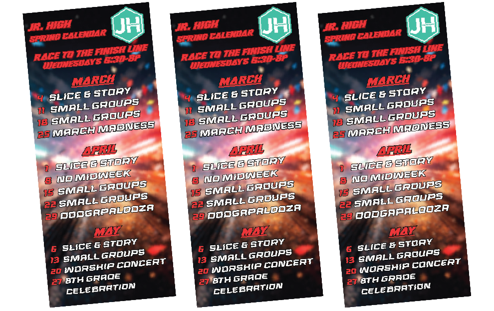 image of junior high calendars