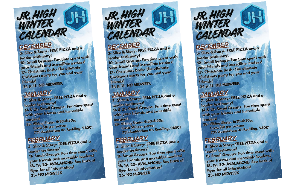image of junior high calendars