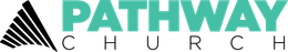 Logo for Pathway Church: teal text, 