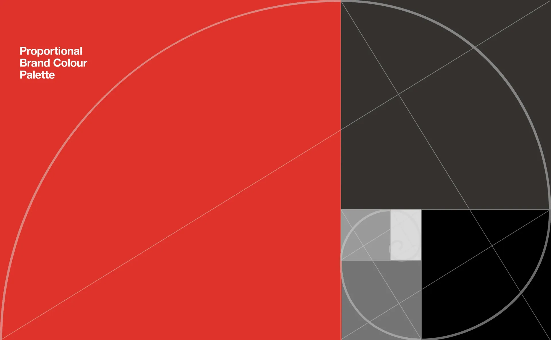Red and black color palette arranged using Fibonacci spiral.