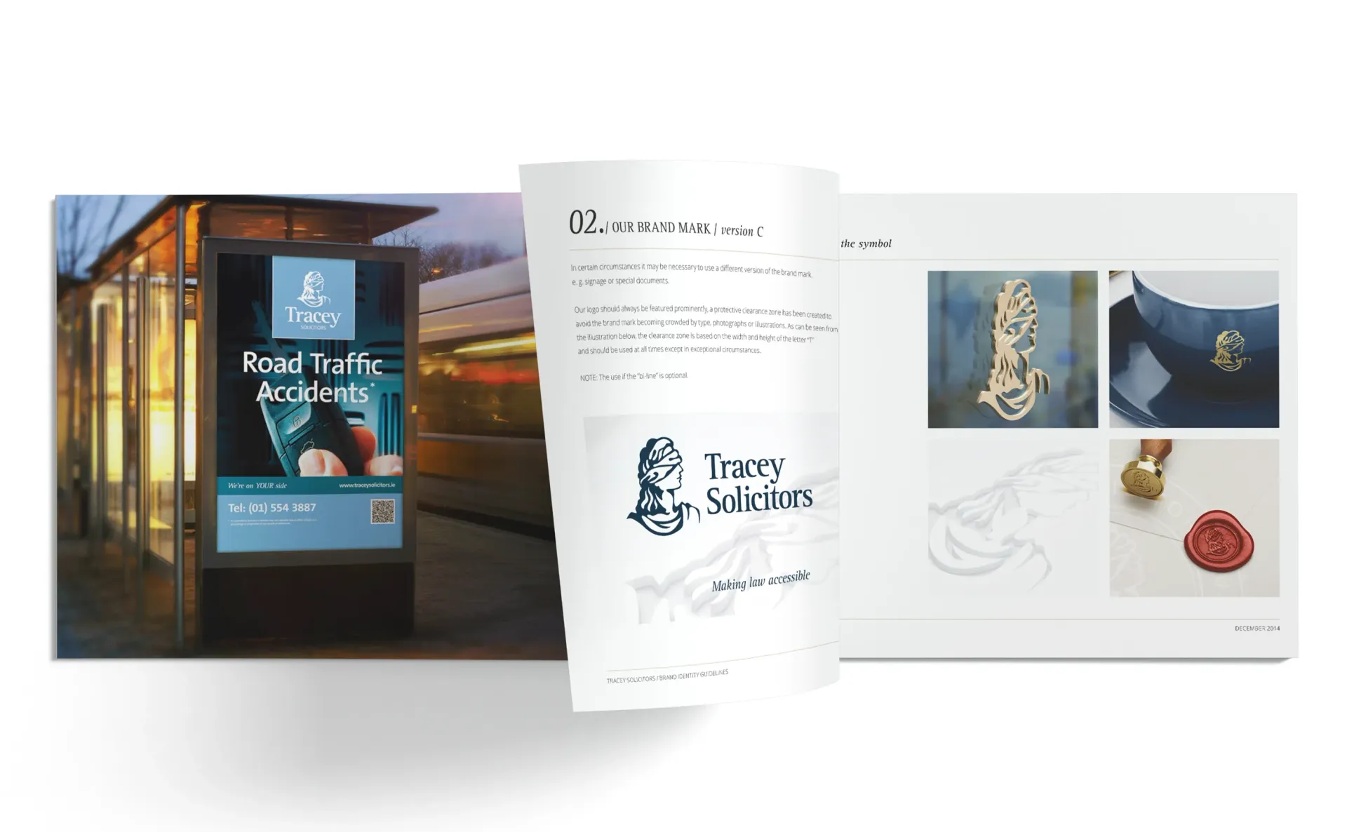 Advertising display, document, and website mockup for Theory Solutions, featuring logo and product images.