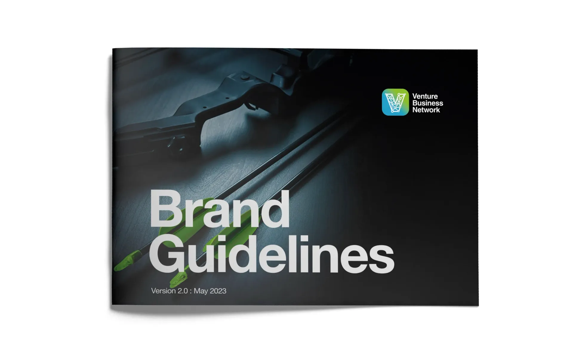 Brand Guidelines booklet with a dark, professional design; logo in upper right.