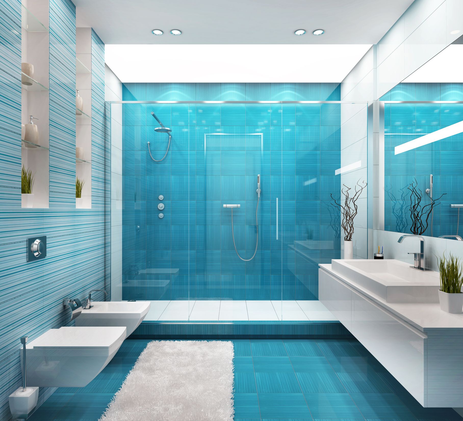 Big Blue Bathroom Design — Indianapolis, IN — Tremain Corporation