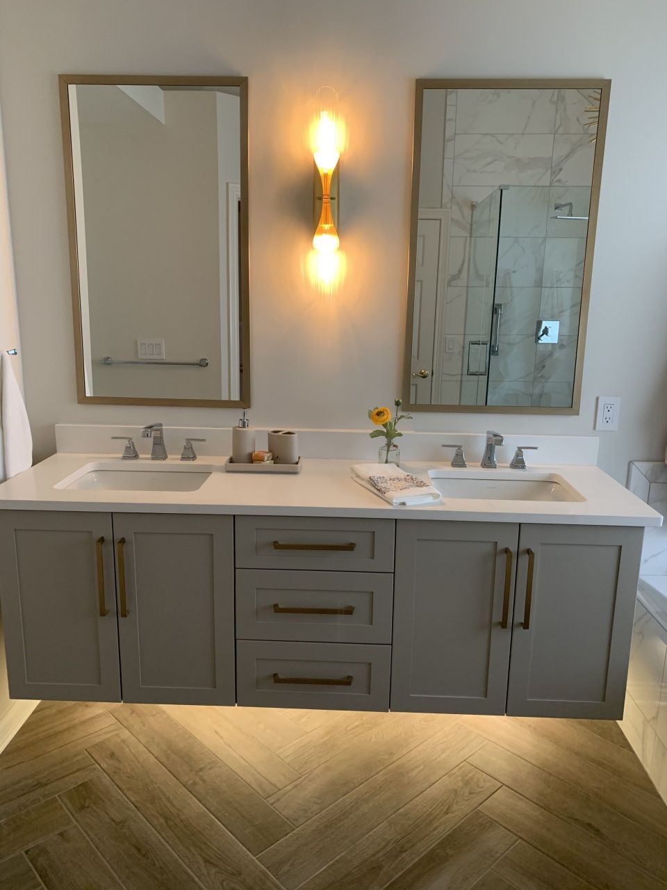Bathroom With Two Glass Mirror Windows — Indianapolis, IN — Tremain Corporation