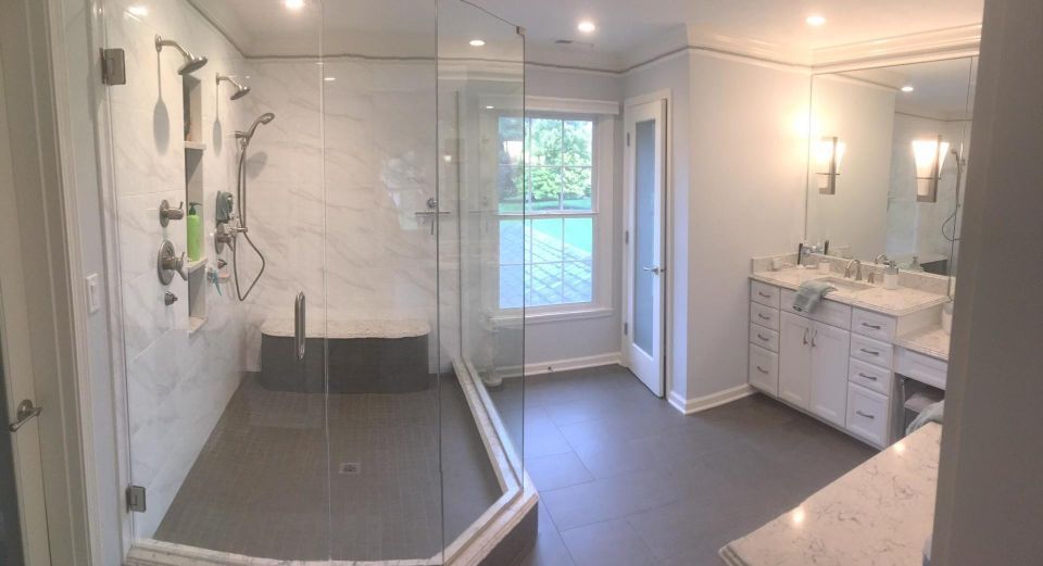 White Shower Room — Indianapolis, IN — Tremain Corporation