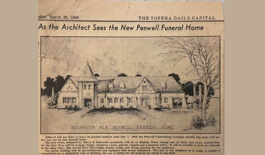 A black and white drawing of a house with the title as the architect seen the new fervent farewell home