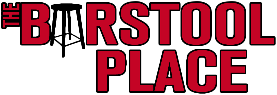 The Barstool Place logo in red and black with a stool graphic on a white background
