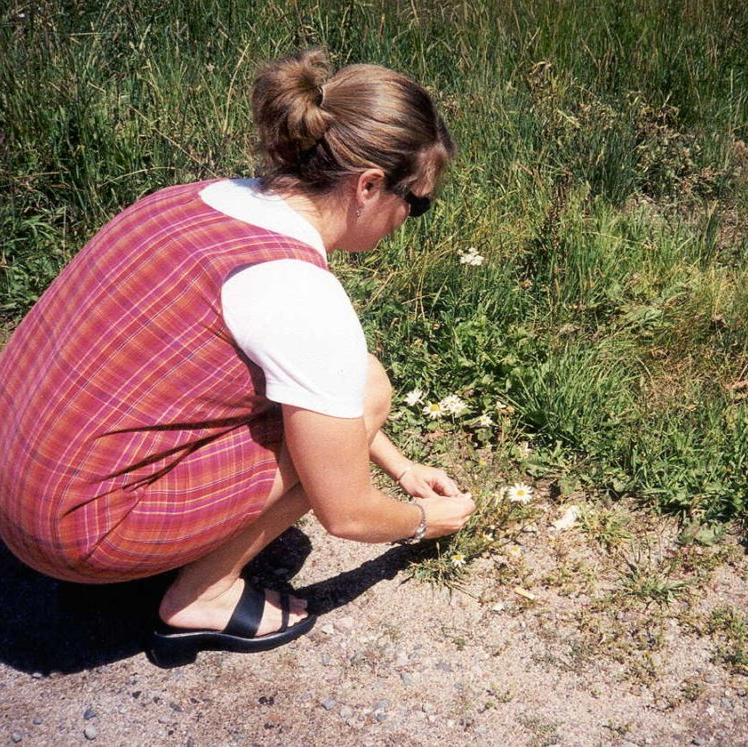 Peyton picking daisies