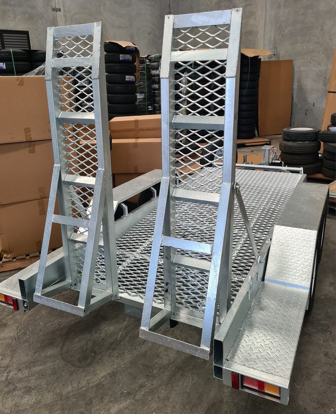 A Trailer With A White Canopy Is Parked On The Side Of The Road — B2B Hire In Garbutt, QLD