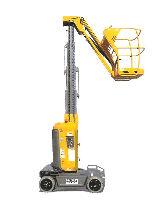 Two Blue Aerial Lifts Are Flying In The Sky — B2B Hire In Garbutt, QLD