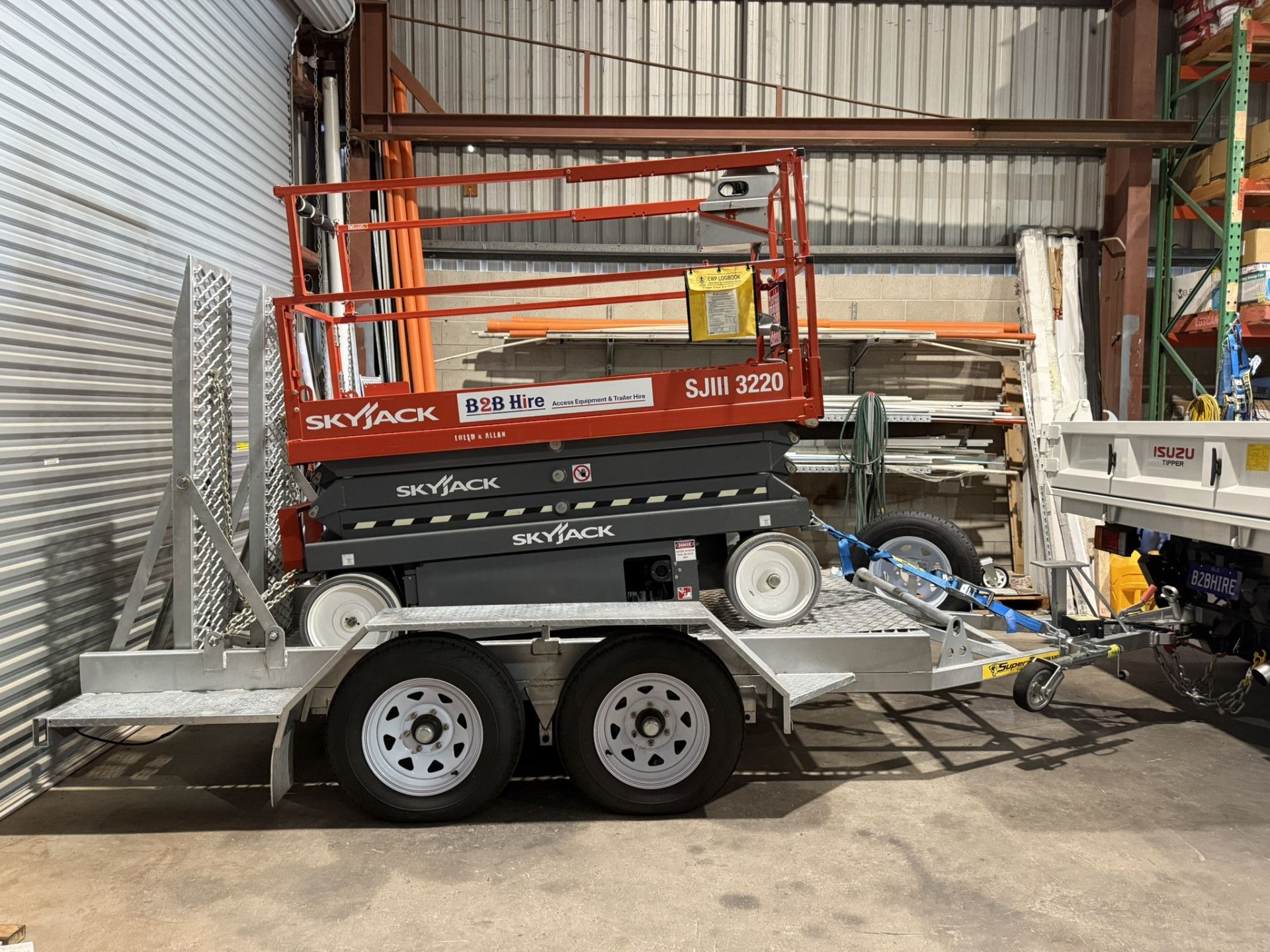 A Row Of Trailers Are Parked In A Parking Lot — B2B Hire In Garbutt, QLD