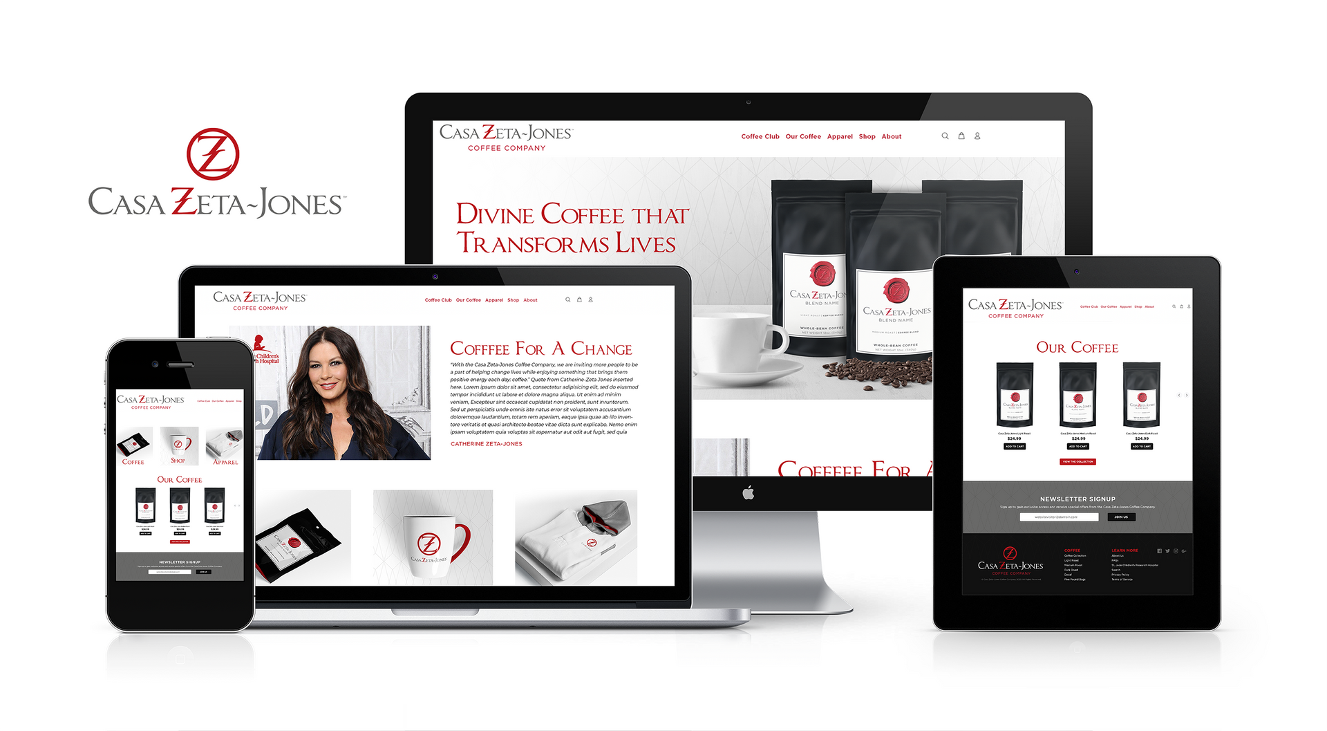 E-Commerce for Casa Zeta-Jones Coffee Company, Courtesy of Missouri Marketing Agency Lift Division