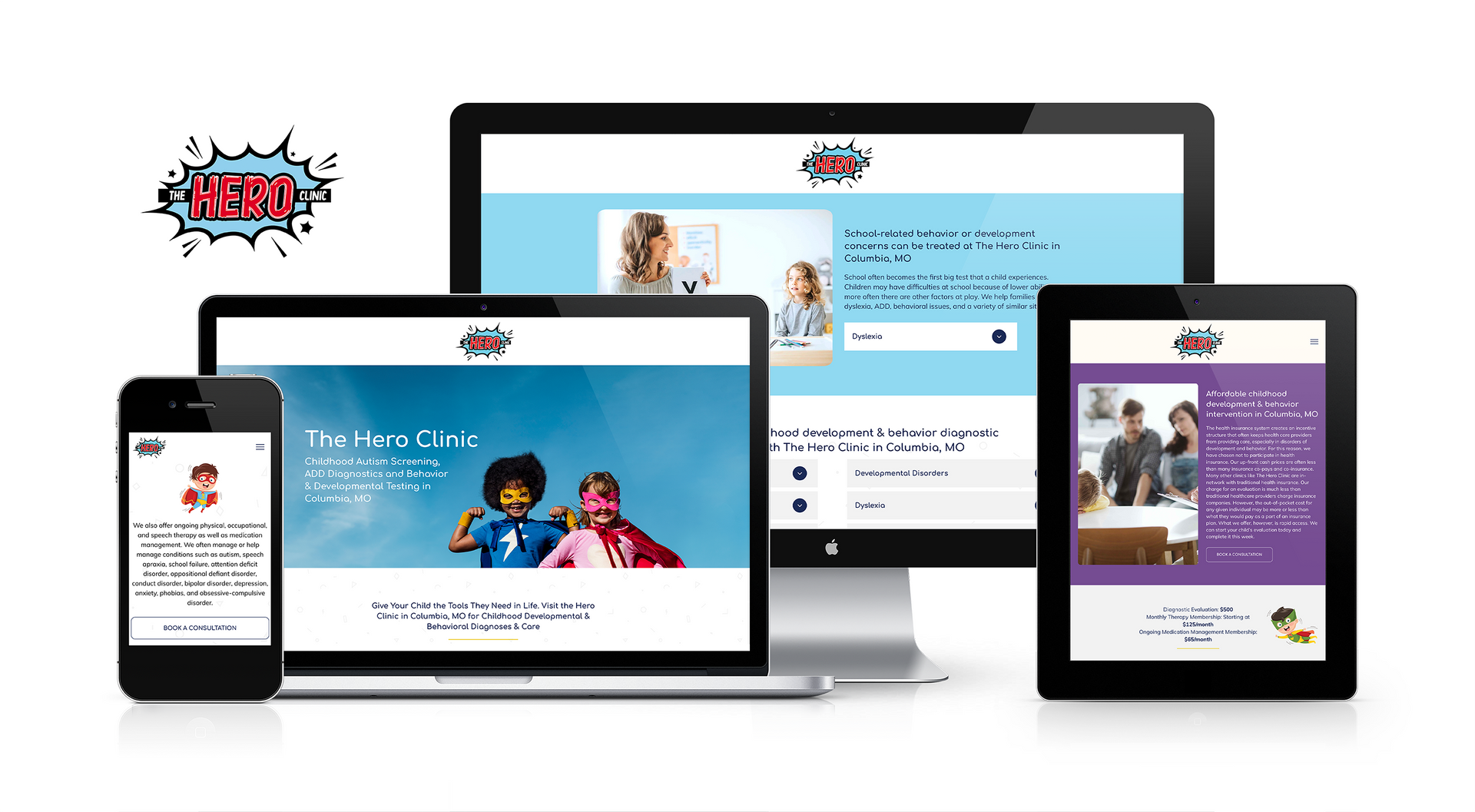 The Hero Clinic Website Was Designed by Lift Division, a Missouri Marketing Agency