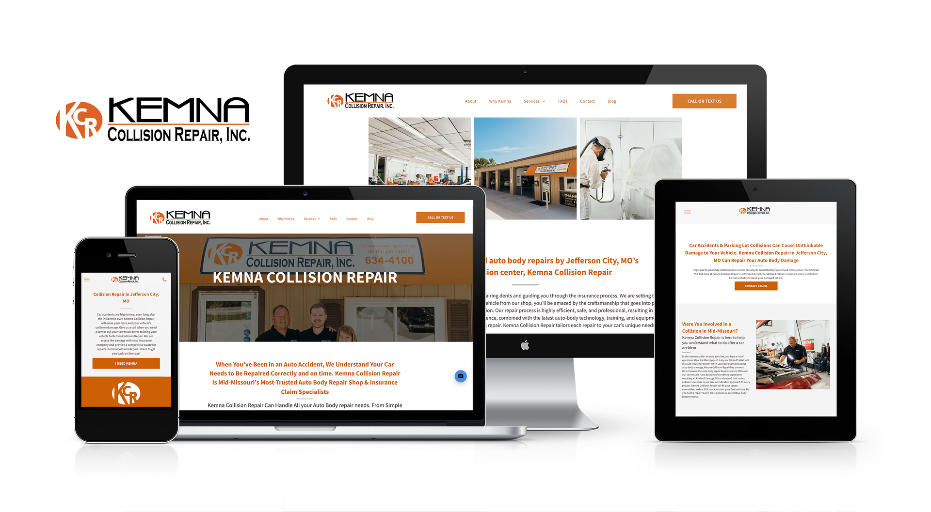 Lift Division, a Mid-Missouri Web Marketing Firm, Designed a New Website for Kemna Collision Repair.