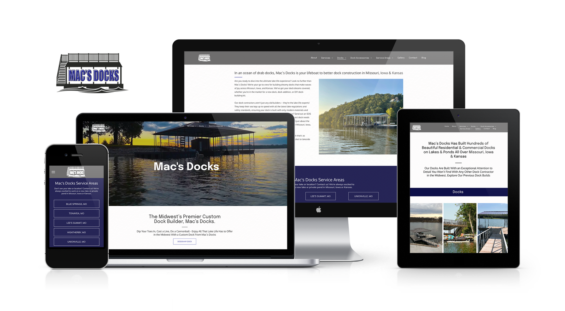 Mac's Docks Website Designed by Missouri Marketing Agency Lift Division
