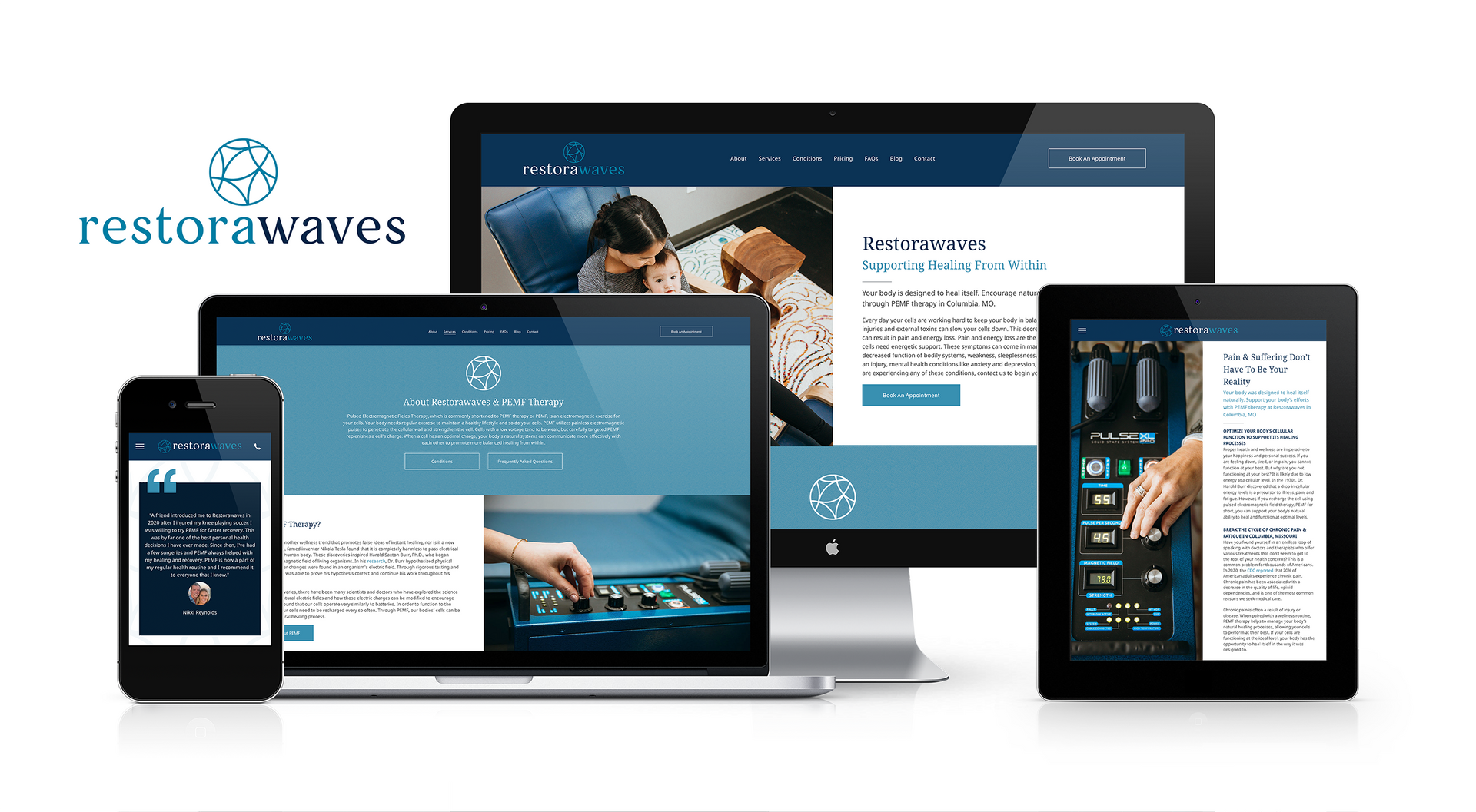 Restorawaves Website, Designed by Lift Division, a Missouri Marketing Agency