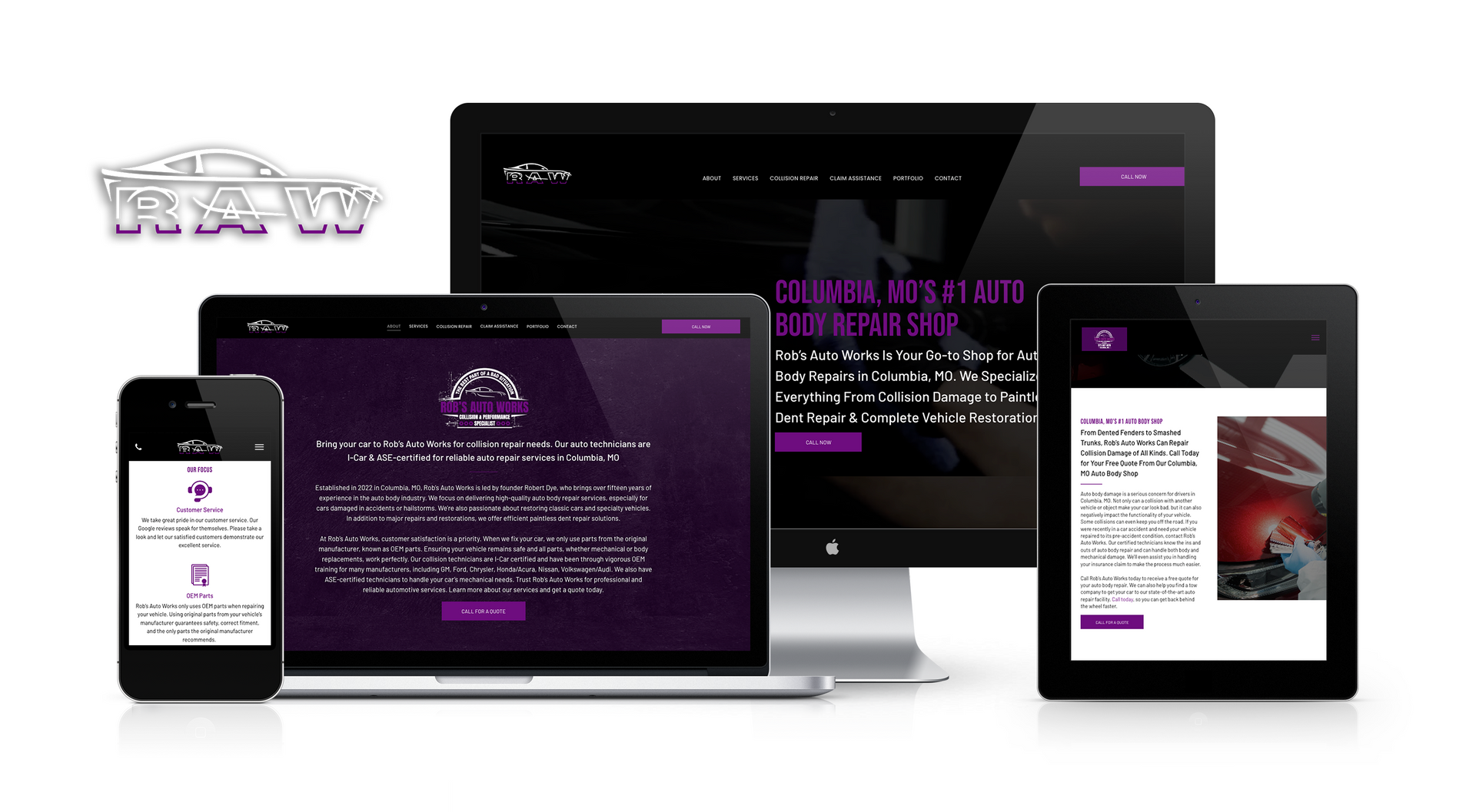 Rob's Auto Works | Auto Body Repair Website Design