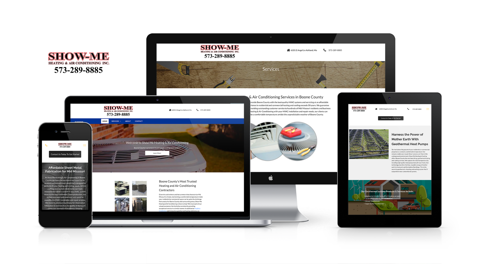 Show-Me Heating & Air Conditioning Website Designed by Missouri Marketing Agency Lift Division