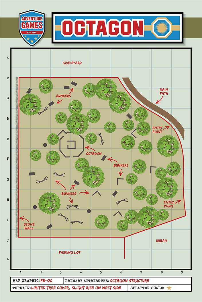 Map of a paintball course called