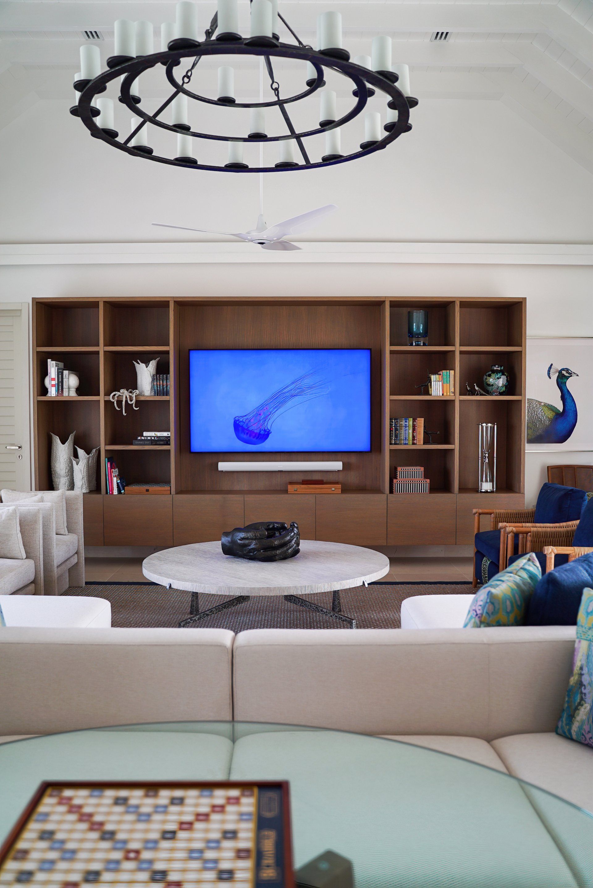 Tŷ Compton Jumby Bay Island media room