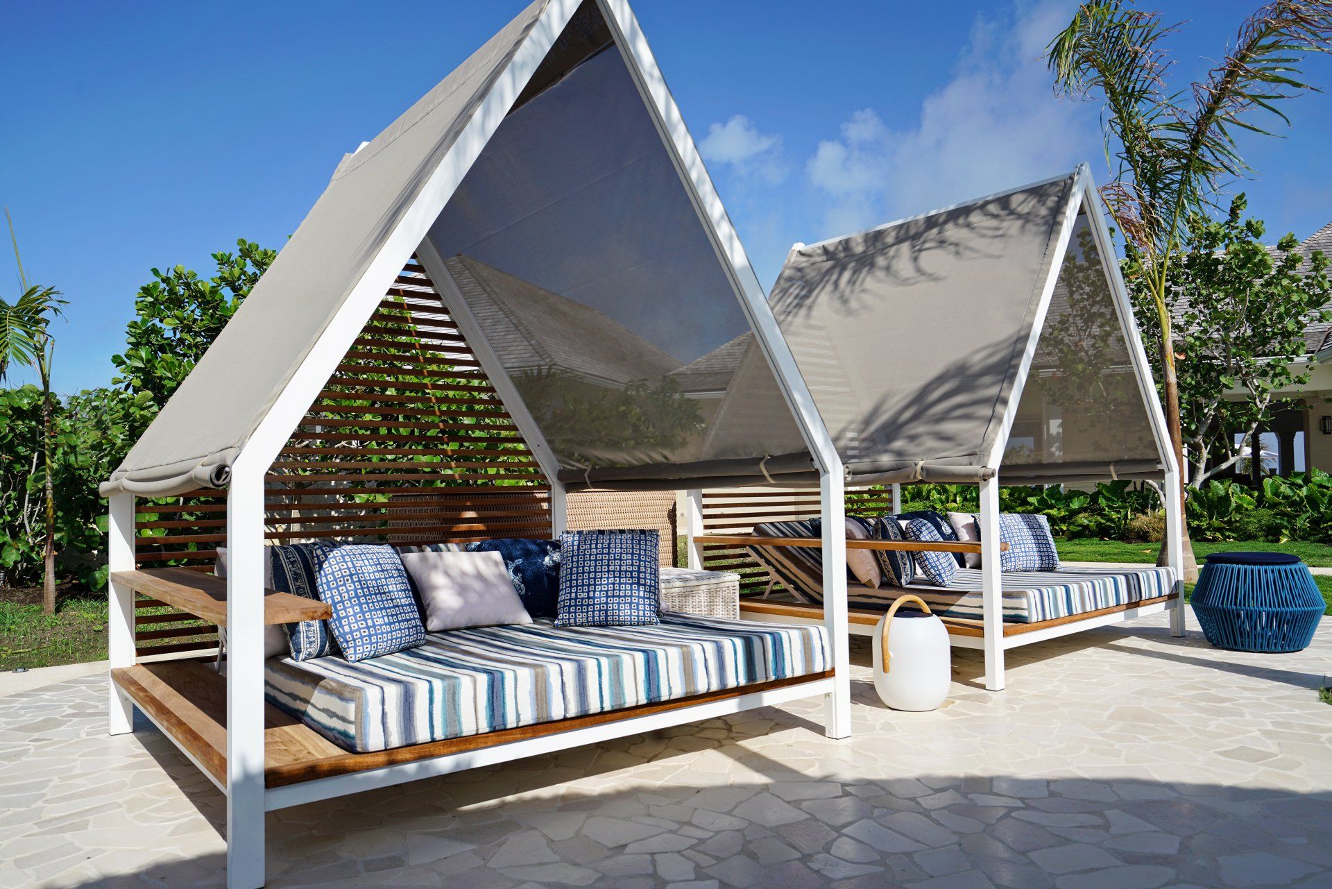 Tŷ Compton Jumby Bay island Pool Deck and Cabanas