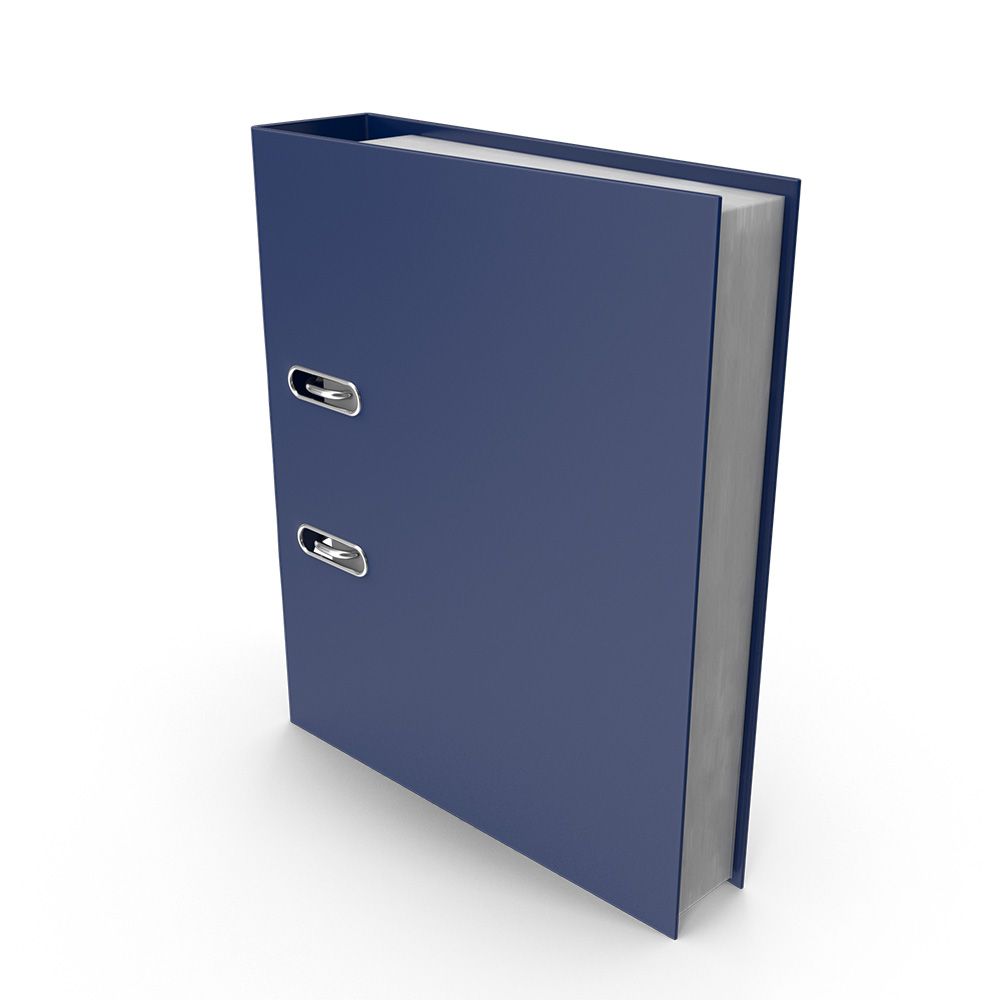 a blue binder with two metal clips on it | BXB3 Corporation | Archive Solutions in CA