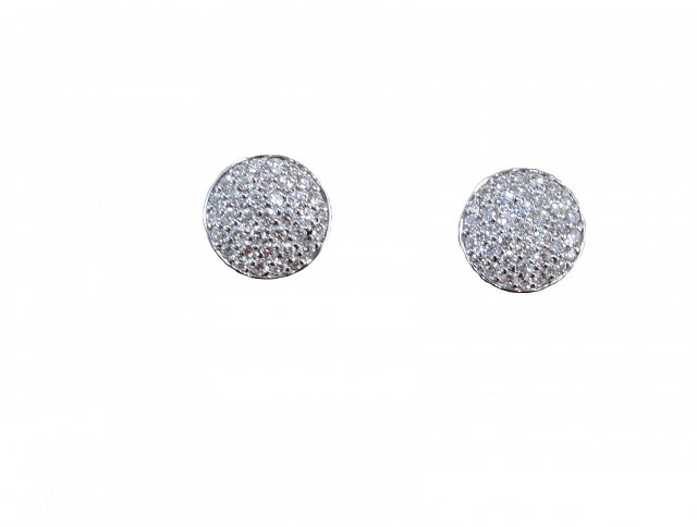 Roberto — 14K White Diamond Button Earrings 1.14ctw in Tarzana, CA