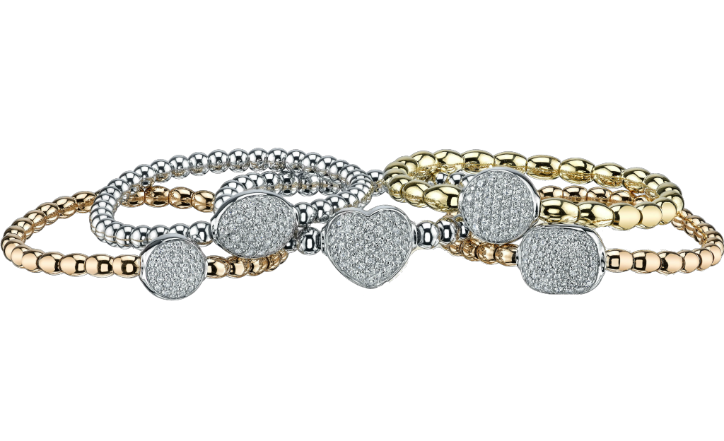 Bracelets — 14K Gold Bead Bracelets w/ Diamond Oval 0.40ctw. in Tarzana, CA