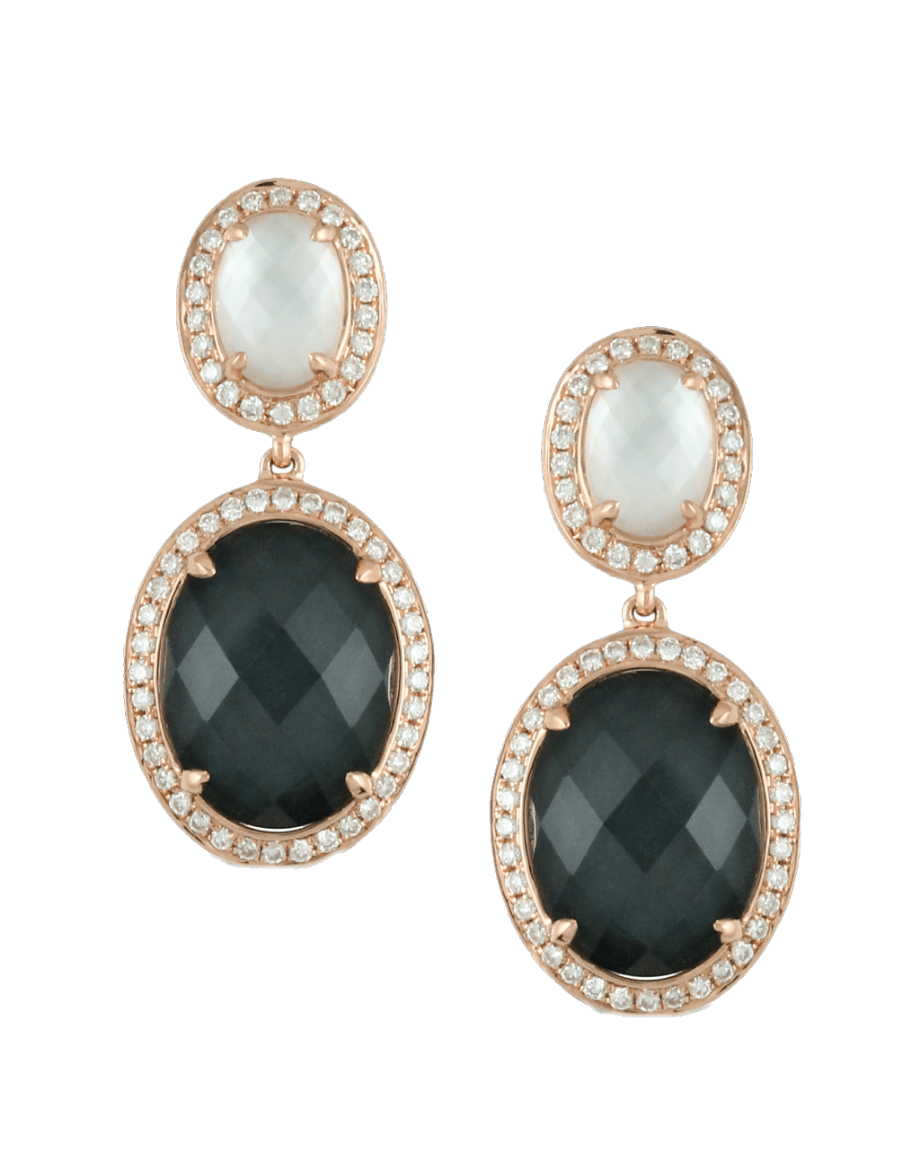 Swiss Army — 18K Rose Gold Oval Drop Earrings Diamonds in Tarzana, CA
