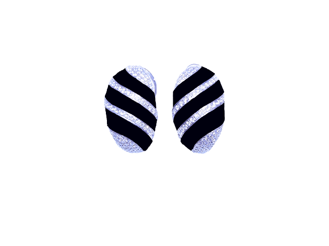 Earrings — Sterling Silver & 18K Black Enamel & Diamonds Earrings 1.15ctw.  in Tarzana, CA