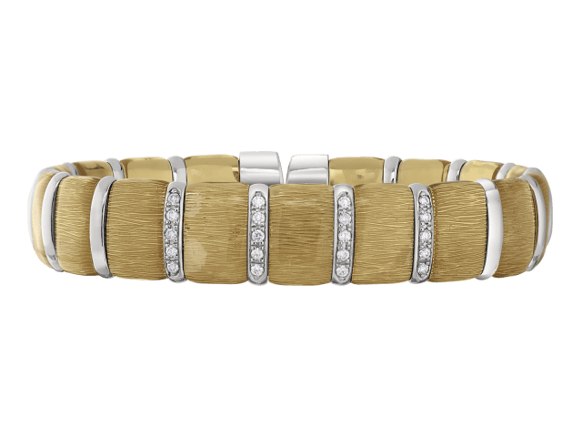 Coast Diamond — Sterling Silver with 18K YG Vermeil Diamond Bracelet 12MM in Tarzana, CA