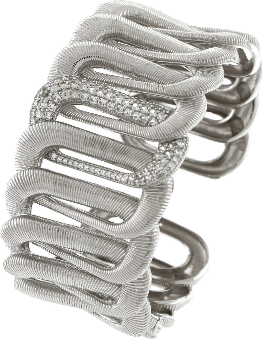 Jewelry — Sterling Silver Pave Mercer White Sapphire Cuff in Tarzana, CA