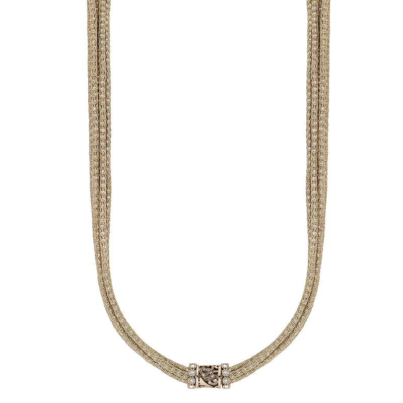 Necklace — Gold Tone Necklace 5 Strand w/ White Sapphire in Tarzana, CA