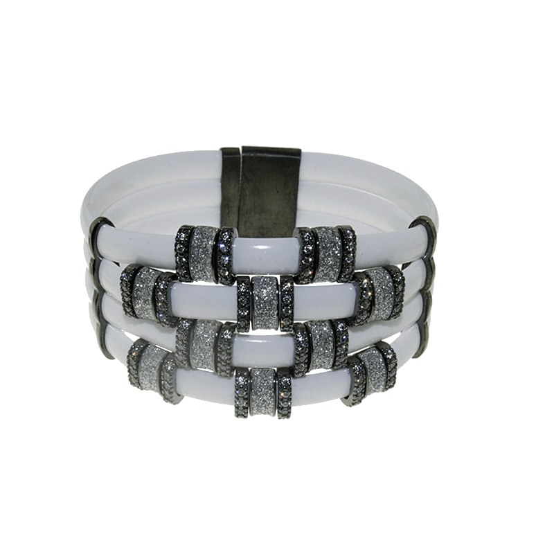 Luxury — 4 White Strand Neoprene Bracelet in Tarzana, CA