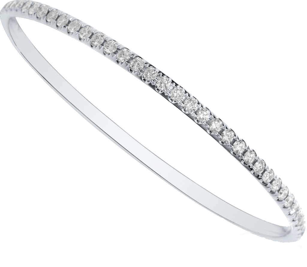 Fine jewelry — 14K White Gold Bangle Bracelet in Tarzana, CA