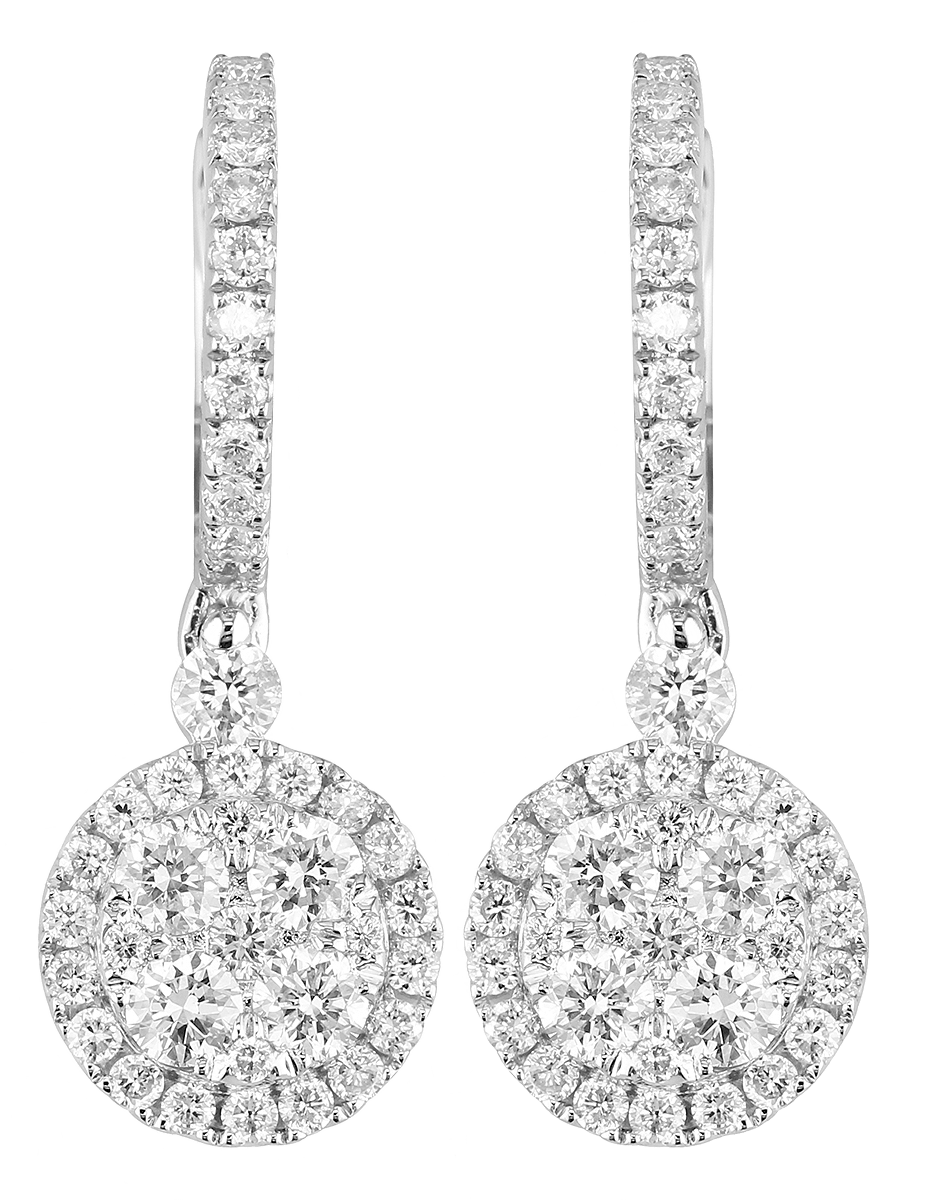 Henderson Collection — 18K White Gold Diamond Dangle Earrings in Tarzana, CA