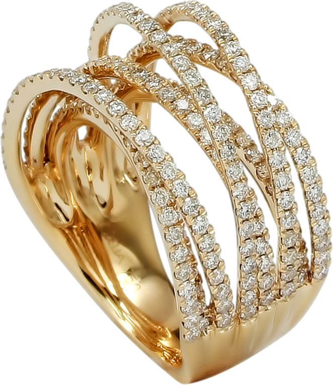 Judith Eipka — 18K Yellow Gold Diamond Crossover Ring 1.81ctw. in Tarzana, CA