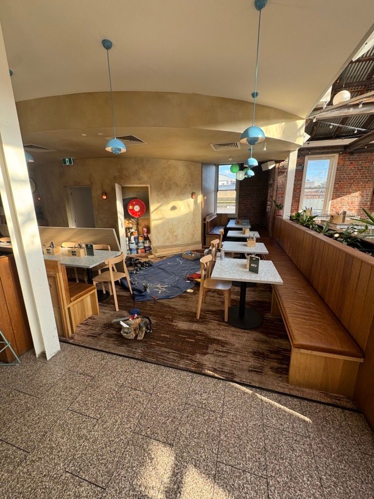 Row of Cubicles in An Office with A Trash Can in The Middle — Flintoff Constructions in Charlemont, VIC