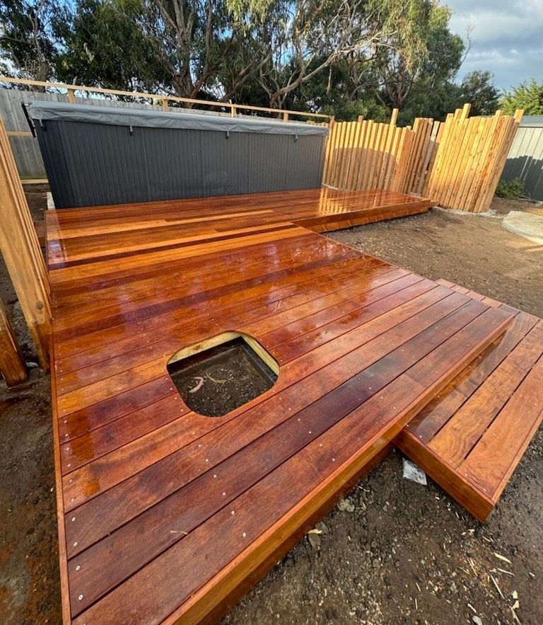 An Aerial View of A Fire Pit in The Middle of A Garden — Flintoff Constructions in Charlemont, VIC