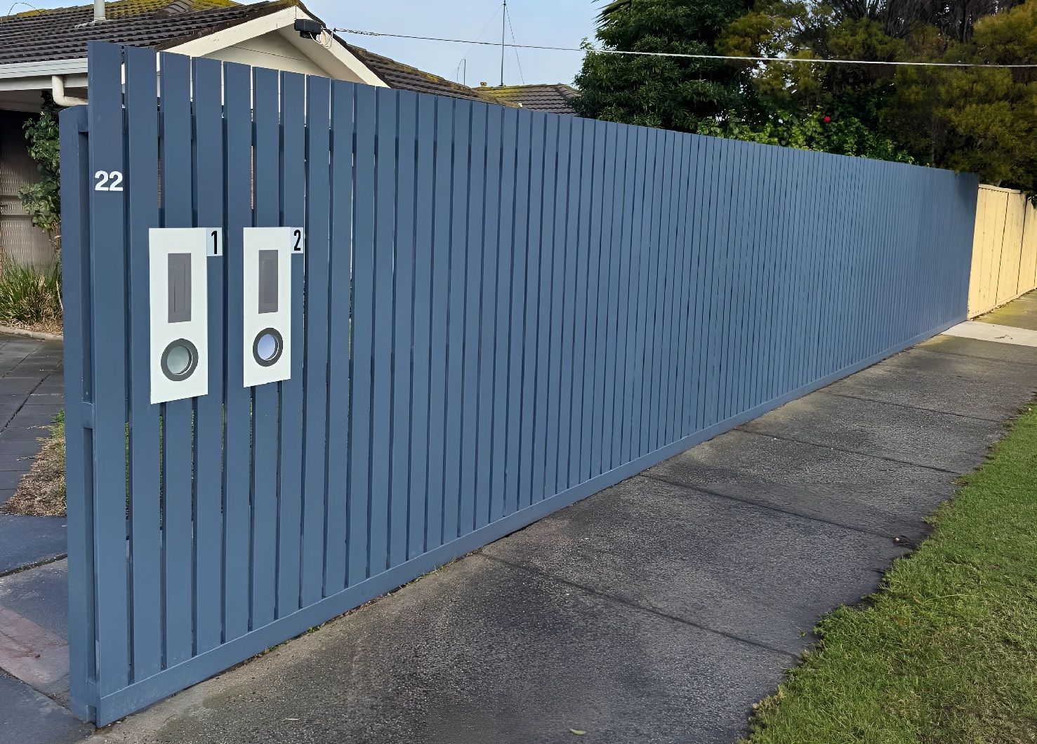 Modern Grey Vertical Slat Fencing
