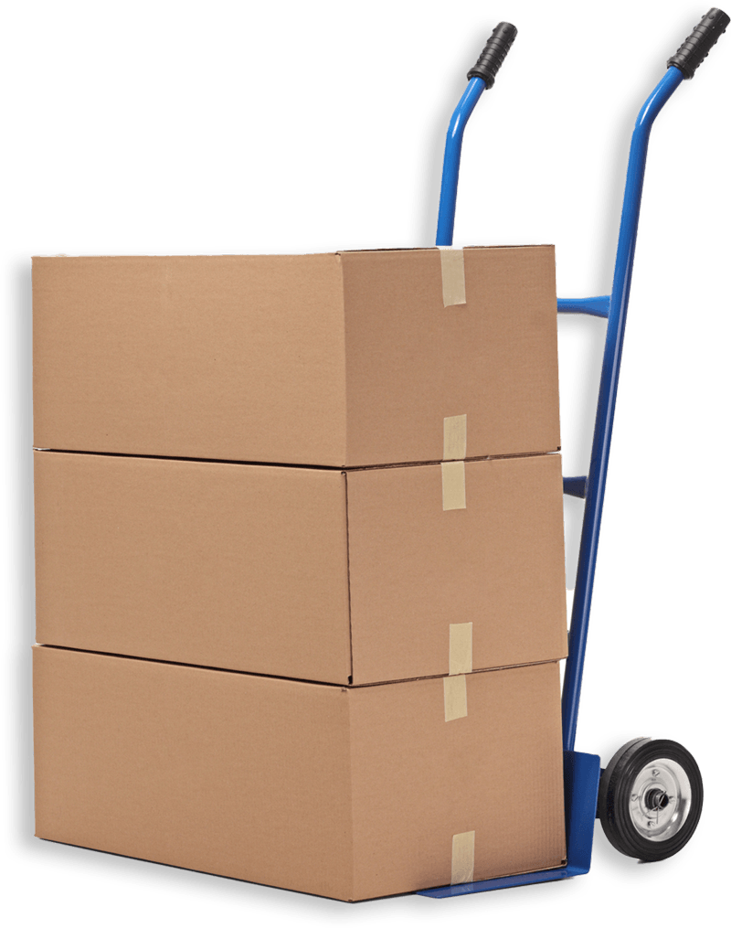 Hand Truck with Cardboard Boxes — Cowra, NSW — Buck Removals & Storage