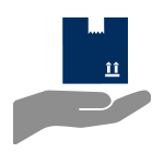 Visy Box in A Hand Icon