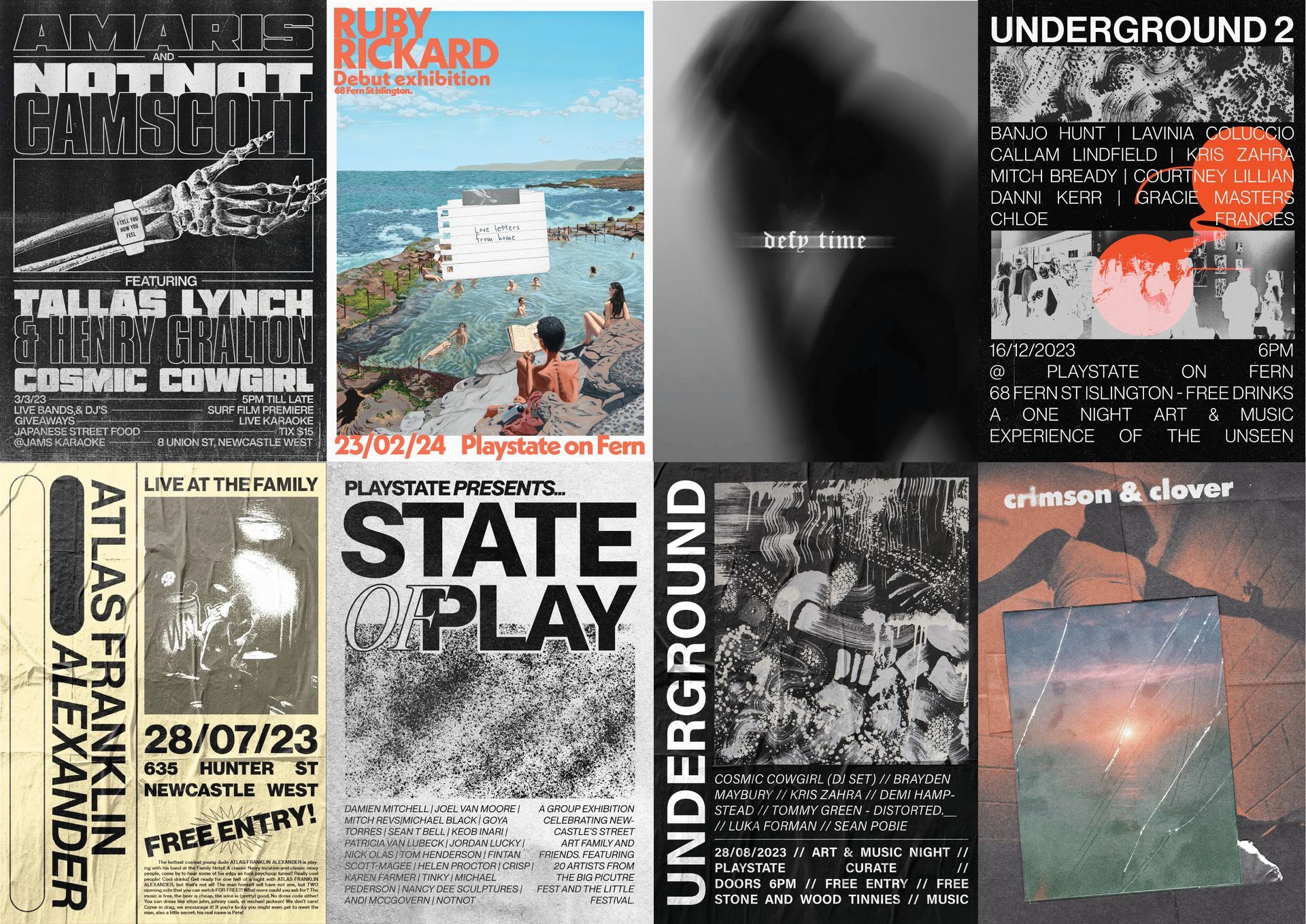 images of posters graphic designer made for artists